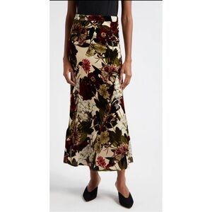 Cara Cara Velvet Naomi Garden Floral Maxi Skirt  Size Medium